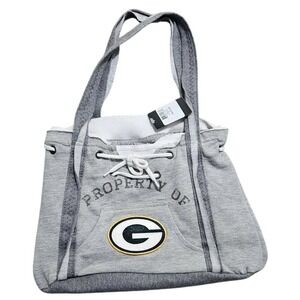 NWT Green Bay Packers Hoodie Purse NFL Little Earth Productions Grey Tote Bag